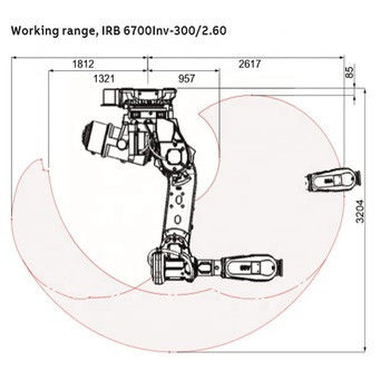 ABB IRB 140の速い全く応答の6斧のロボット腕の塗布のクリーニング/噴霧のロボットが付いている細い工業用ロボットの腕