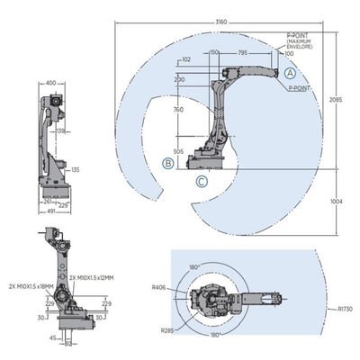 25kgペイロードの速く、正確なYRCの1000のコントローラーのアーク溶接のロボットを溶接するための工業用ロボット6の軸線AR1730