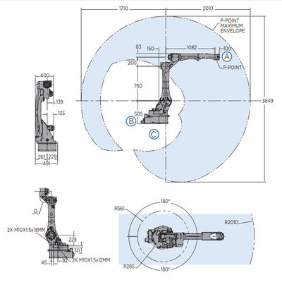 溶接のペイロード12kgのためのAR2010 6軸線のロボット腕は2010mmの速く、正確なアーク溶接のロボットに達する