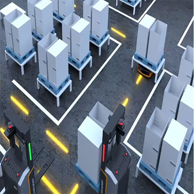AGVのコンベヤー4*30KGの定格負荷1787mmの回転直径の自動港湾倉庫のロボット