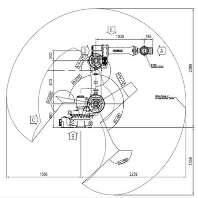 Hi5a-S60コントローラーの製粉のロボットとのロボット腕のフライス盤6の軸線のペイロード50kgの範囲2239mm HH050