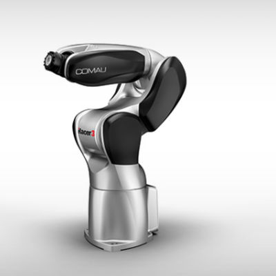Cobotのロボットが付いているレーサー3 0.63の化粧品のシールの一突きおよび場所のロボット腕