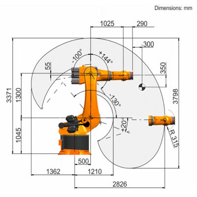 KR 360のR2830最高のペイロード472kgは2826mmに6つの軸線のロボット マニピュレーター達する