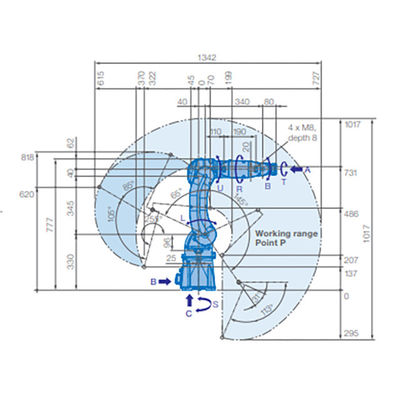 Yaskawa MOTOMAN GP8産業車の塗装ロボットの腕