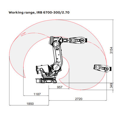 スポット溶接のための溶接機としてロボット腕を搭載するIRB6700-300/2.7工業用ロボット