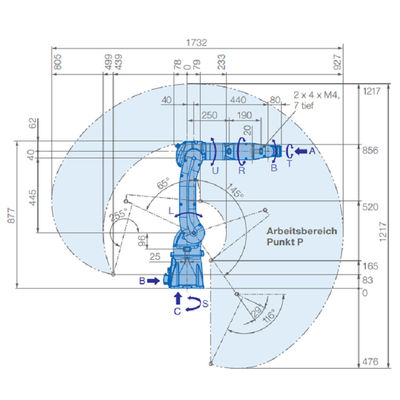 物品取扱いのための7KGペイロードそしてYRC1000 CNCのコントローラーとのGP7工業用ロボットの価格