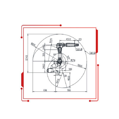 中国からの塗る噴霧機械として8KGペイロード950MMの範囲の小型ロボットが付いている6 Aixsのマニピュレーター