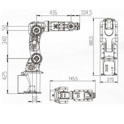 一突きおよび場所のロボットとして7KGペイロード759MMの範囲の工業用ロボットと小型高精度なロボット腕