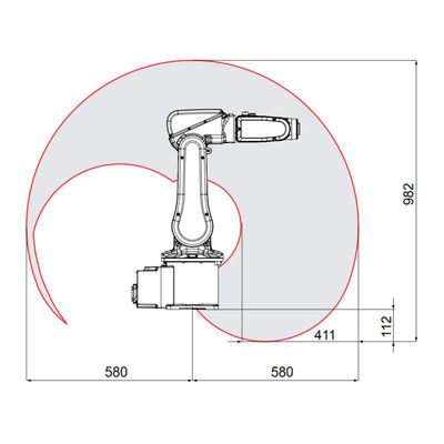 ABB IRB 120適用範囲が広く、密集した生産の工業用ロボットの腕のペイロードのための6つの軸線の産業ロボティック腕3つのKg
