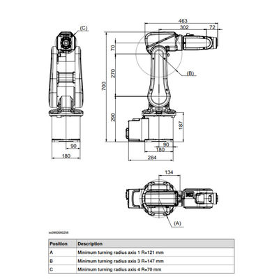 ABB IRB 120適用範囲が広く、密集した生産の工業用ロボットの腕のペイロードのための6つの軸線の産業ロボティック腕3つのKg