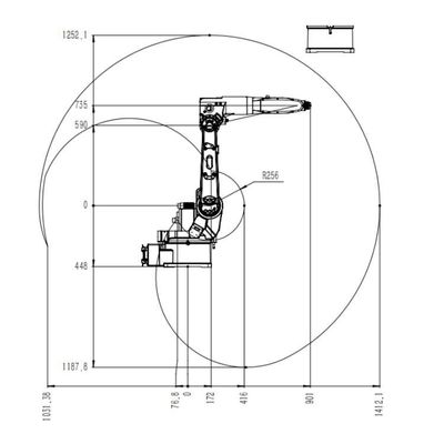 溶接ロボットTKB1400-6KG-1412mmのロボティック溶接機のミグ溶接のロボット