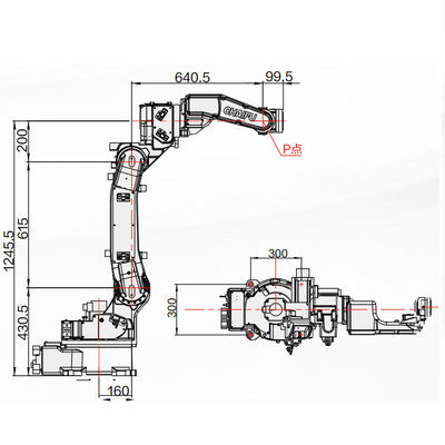 溶接機として6KGペイロード1440MMの範囲として溶接トーチが付いている自動溶接のロボットSF6-C1400