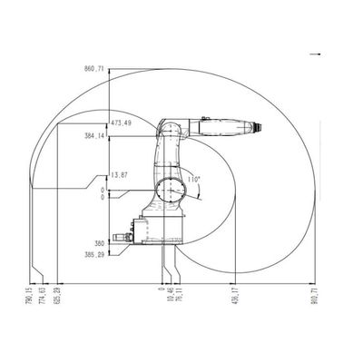 工業用ロボットとして教育ロボット中国TKB070-7KG-910mmのロボティック腕6の軸線