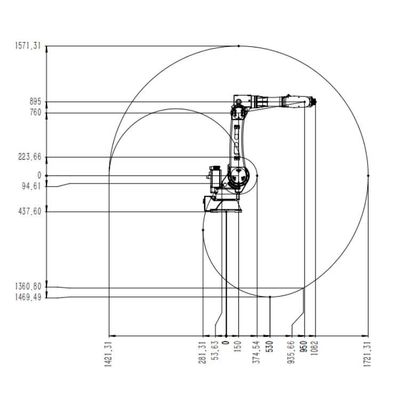 工業用ロボットとして6つの軸線の産業ロボティック腕中国TKB2670-20KG-1721mm