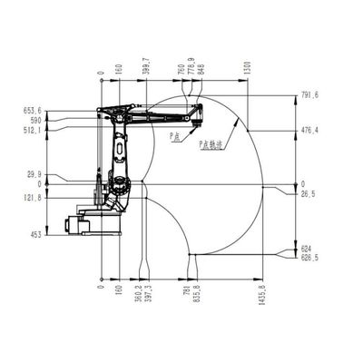 塗装ロボットとして絵画のためのTKB4600-12KG-1435mmを塗る6つの軸線のロボティック腕