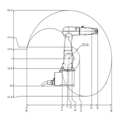 普遍的なロボットとして物品取扱いのロボットTRB050-3kg-616mmロボティック腕6の軸線