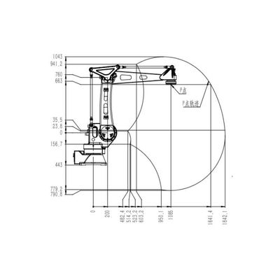 6軸線の工業用ロボットとしてロボティック腕TKB460-30kg-1840mmの精密検出
