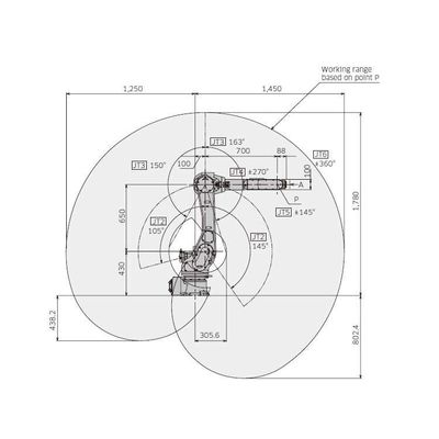 溶接ロボットとしてアークの溶接工との自動溶接のロボットRA010N 6軸線