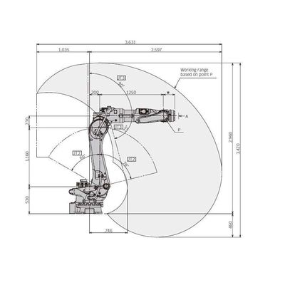 6ロボットの処理として軸線の工業用ロボットの腕BX200L 200kgのペイロード