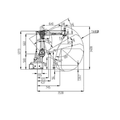 ロボットSF15-K1538工業用ロボットとして産業ロボティック腕4の軸線の処理