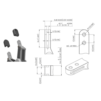 物質的な処理装置の部品にUR 5Eの共同のロボットによって使用する大きい打撃2指のグリッパー