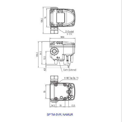 SPTM-5Vのスマートな電気制御弁の位置送信機の空気の部品