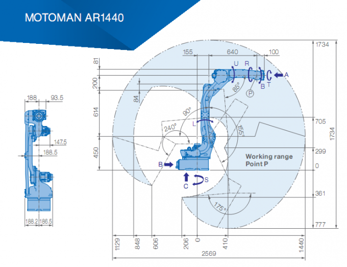 アークの溶接工7kgのペイロード927mmの腕の溶接ロボットのための工業用ロボットの腕YASKAWA AR900